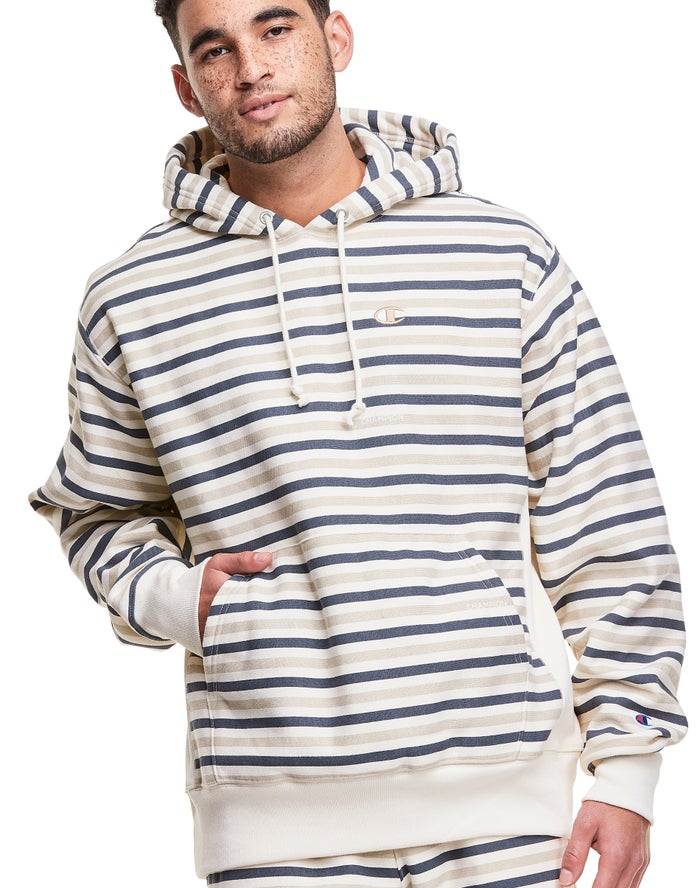 Sudadera Con Capucha Champion Hombre - Reverse Weave All Over Print ( Blancas/Negras ) 8351462-PX